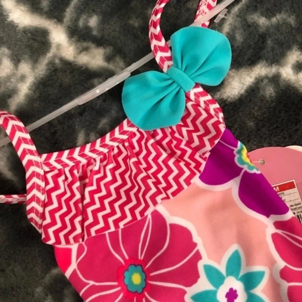 NWT infant baby girl 1pc floral swimsuit